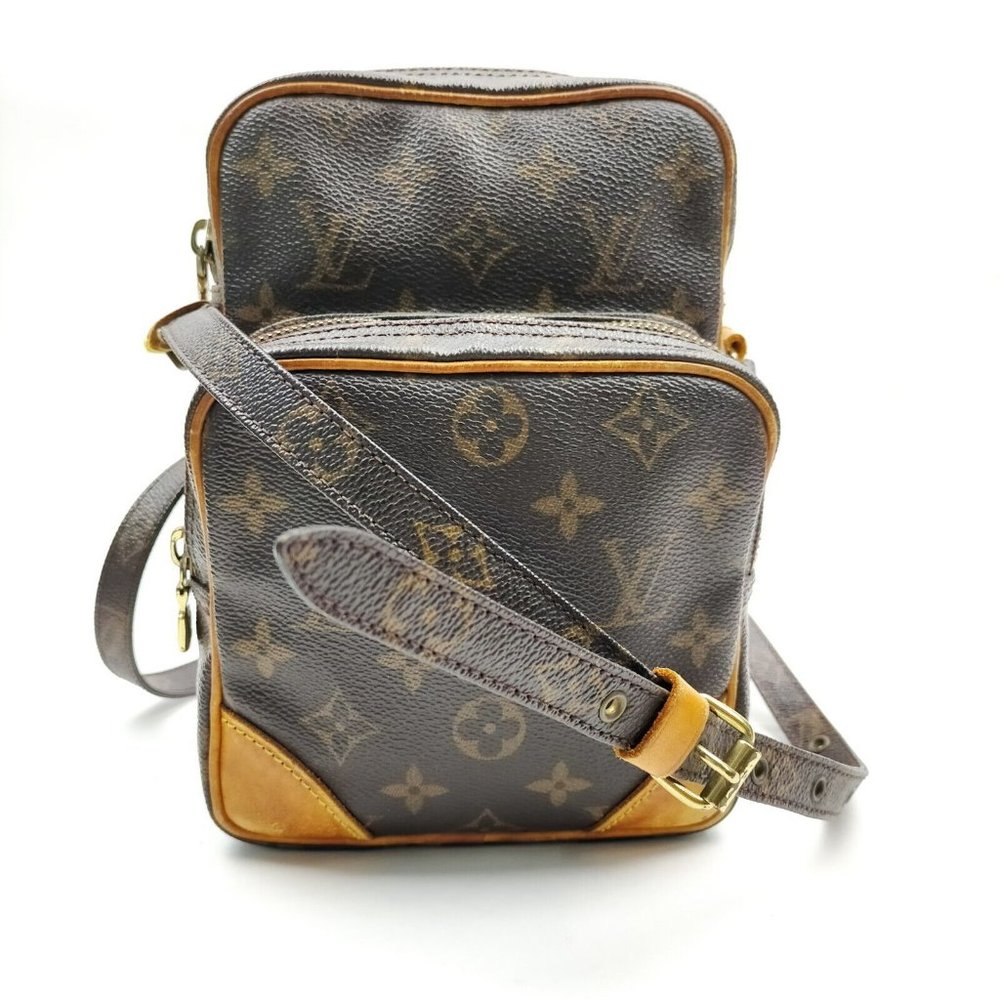 Auth Louis Vuitton Lv Crossbody Bag Amazon Brown #61174L23 - Picture 1 of 9